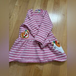 Baby Biden Pink and White Striped Dress with Guinea Pig Appliques